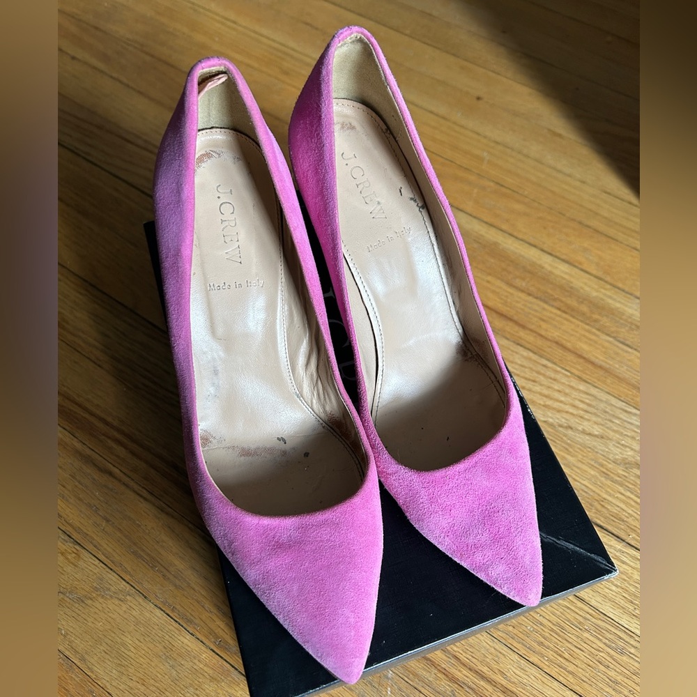 J. Crew Fuchsia Suede Heels